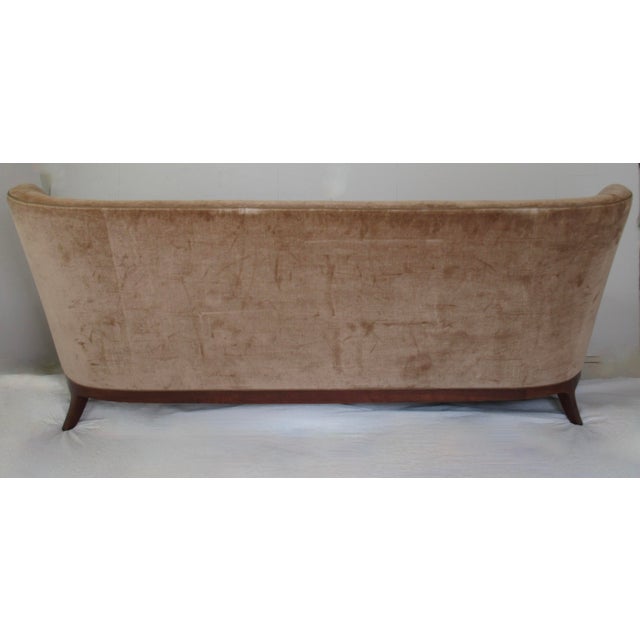 C. .2000 Donghia "Geneva," Coll. Walnut Framed Sofa in "Bravo" Donghia Textile a Cotton-Velvet For Sale - Image 18 of 18