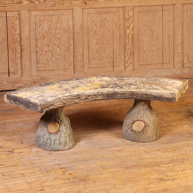 Mid 20th Century Pair of French Faux Bois Cast Stone Benches, C. 1960 For Sale - Image 5 of 7