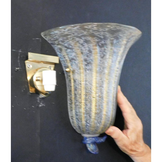 Goldenrod 1960s Golden Shield Sconces, a Pair For Sale - Image 8 of 10