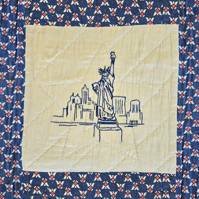 Hand-Embroidered 1950s Patriotic Quilt For Sale - Image 18 of 18