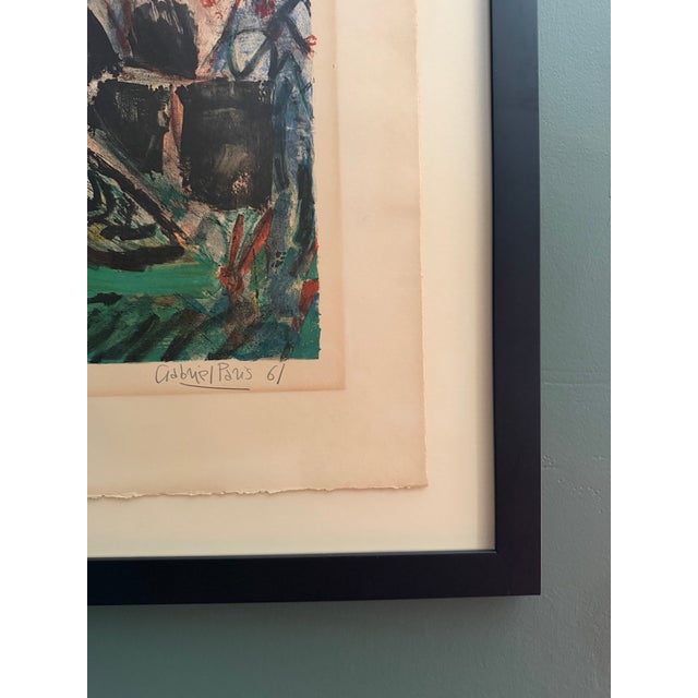 Printmaking Materials Mid-Century Gabriel Paris "La Chouette" Signed Lithograph (1961) - Custom Framed With Tru Vue Museum Glass For Sale - Image 7 of 11