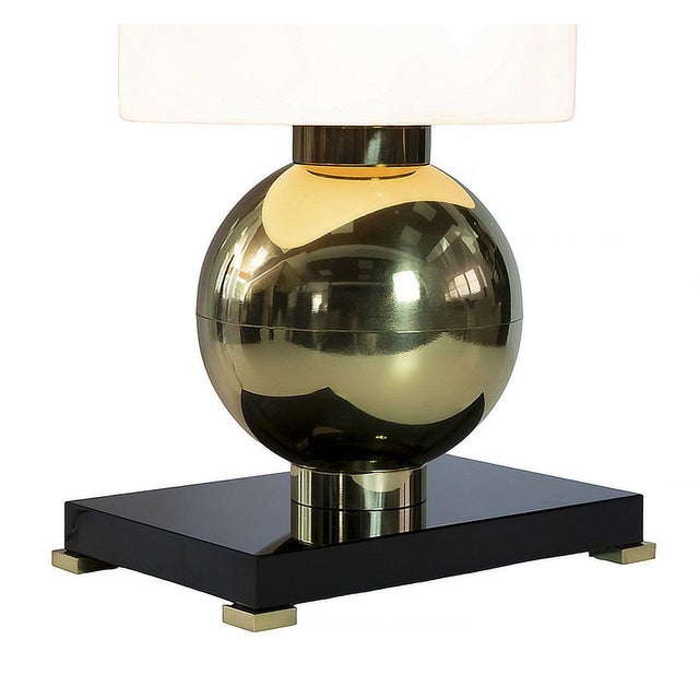 Black Italian Table Lamps in Brass with Murano Glass Base and Shades, Set of 2 For Sale - Image 8 of 10