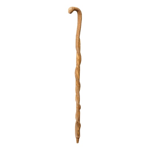 Hand Carved Wooden Cobra Walking Stick, 1920 For Sale