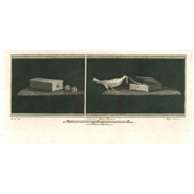 Vincenzo Aloja, Ancient Roman Frescoes, Original Etching, 18th Century For Sale