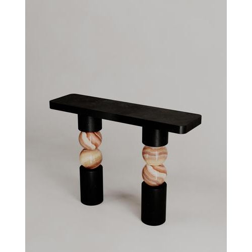 Not Yet Made - Made To Order Limited Edition, Stacked Spheres Walnut Marble Perle Console by Esther Knopfler For Sale - Image 5 of 14