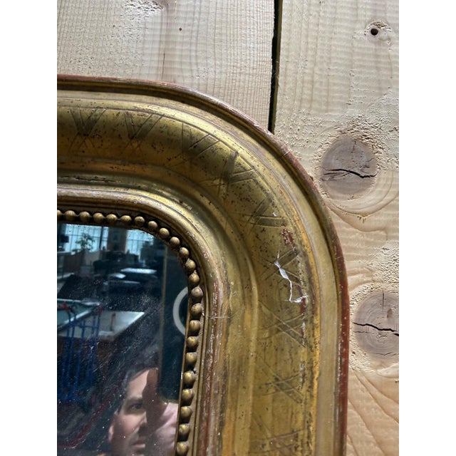 Louis-Philippe Fireplace Mirror in Wood Gilded with Gold Leaf For Sale - Image 6 of 10