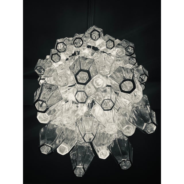 Vintage Poliedri Chandelier by Venini, Venice, Italy, 1950s For Sale - Image 9 of 11