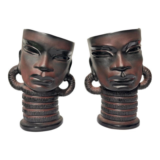 Mid 20th Century Tiki Mugs by Ceramic Arts Studio- a Pair For Sale