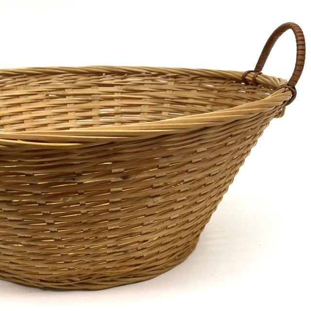 Shabby Chic Vintage Hand Woven Fruit Flower Wicker Basket For Sale - Image 3 of 13