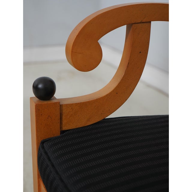 1990s Set of 10 Baker Biedermeier Curly Maple Dining Room Chairs For Sale - Image 5 of 18