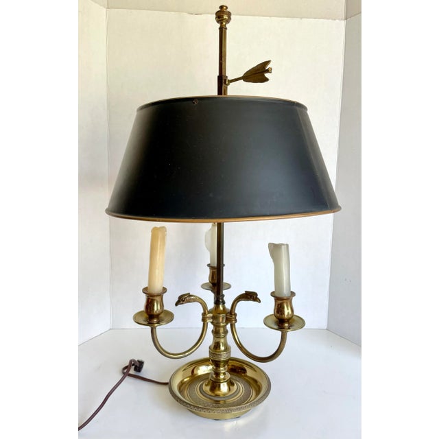 Early 20th Century Louis XVI Style Bouillotte Table Lamp With Eagle Head and Arrow Details For Sale - Image 10 of 12