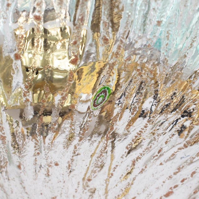 Mid‑Century Murano Glass Pendant With Copper Aventurina and Millefiori in the Manner of Barovier For Sale - Image 18 of 18