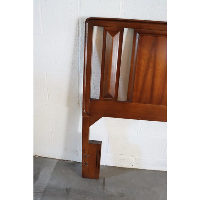 Wood Drexel Attributed Mid Century Headboard Queen/Double For Sale - Image 7 of 8