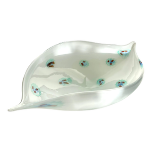 Venini White Mille Fiori Murano Glass Bowl Italy 1950s Mid-Century Modern