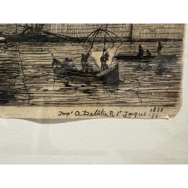 Black Antique Charles Meryon Etching "La Pompe Notre-Dame" Paris 1852 — Listed Artist Museum Collections For Sale - Image 8 of 9