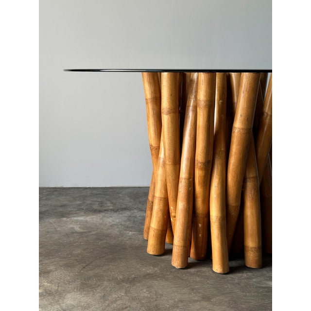 Bundled Bamboo Glass-Top Dining Table, Attributed to Budji Layug, 1970s For Sale - Image 17 of 17