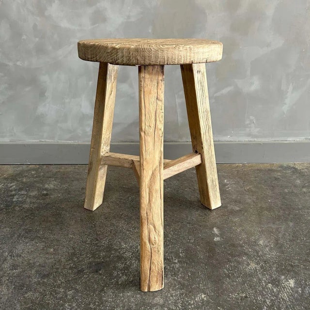 Elm Wood Round Stools Beautiful antique patina, with weathering and age, these are solid and sturdy ready for daily use...