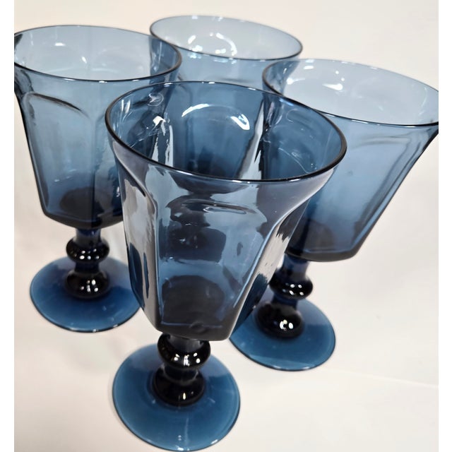 Lenox Sapphire Goblets- Set of Four For Sale - Image 4 of 8