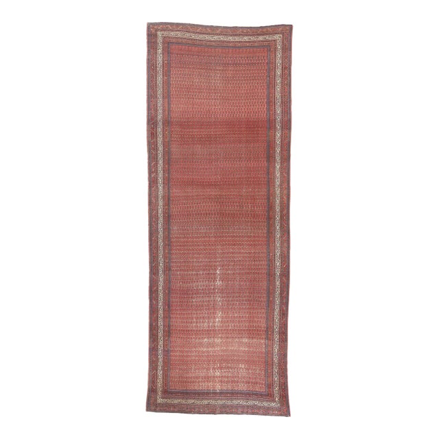 Early 20th Century Extra-Long Antique-Worn Persian Saraband Rug - 07'03 X 19'11 For Sale