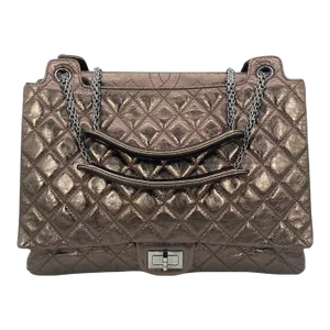 Chanel Metallic Bronze Quilted Leather Classic Flap Shopping Tote