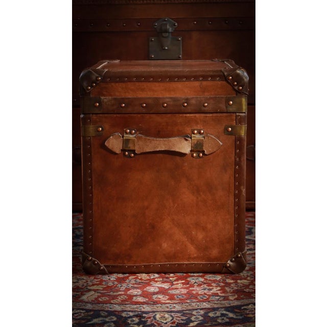 Vintage Officers Campaign White Star Trunk in Leather, 2010s For Sale - Image 18 of 18