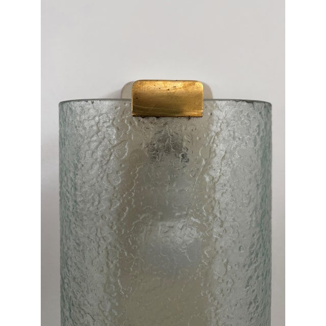 Metal Large Glass and Brass Wall Lamp from Fontana Arte, Italy, 1950s For Sale - Image 7 of 13