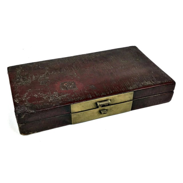 1900s Chinoiserie Leather Document Box For Sale - Image 13 of 13