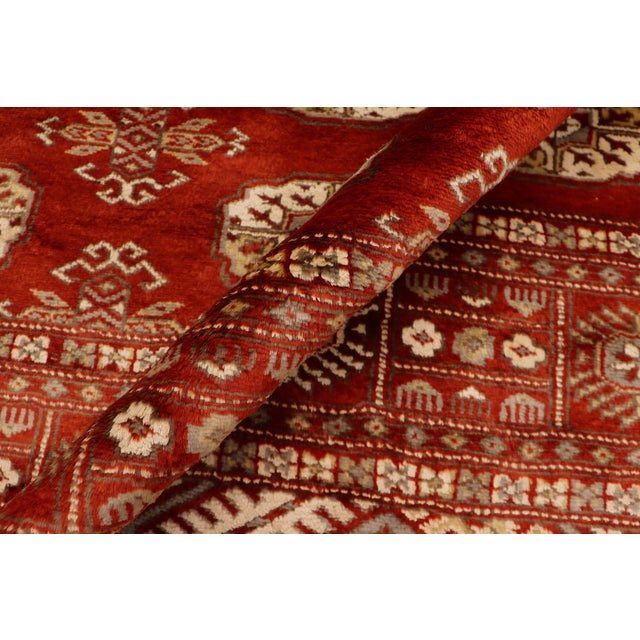 Textile Tribal Bokhara Rust/Beige Hand Knotted Wool Rug For Sale - Image 7 of 9