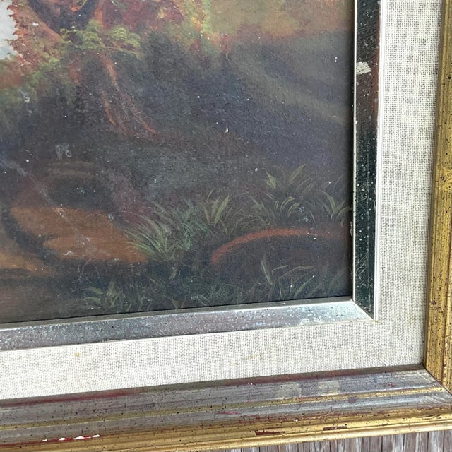 Traditional Vintage Traditional Original Landscape Oil Painting on Canvas For Sale - Image 3 of 6