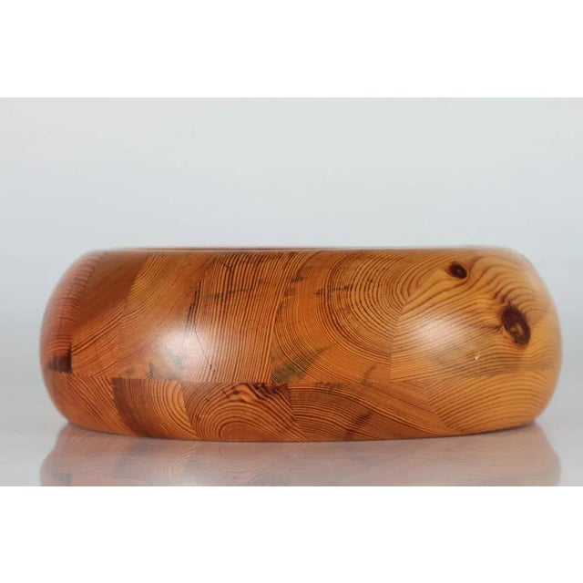 Mid-Century Modern Large Swedish Bowl in Pine by Stig Johnsson, 1970s For Sale - Image 3 of 12