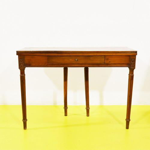 Wooden Game Table with Drawer and Geometric Carvings For Sale - Image 16 of 16