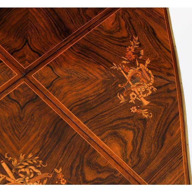 Antique Victorian Ormolu Mounted Marquetry Envelope Card Table, 19th Century For Sale - Image 5 of 18