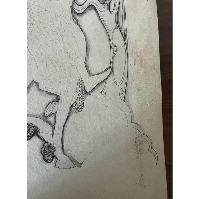 Art Nouveau Ink Drawing with Artist Study on Verso, France, Circa 1900 For Sale - Image 14 of 18