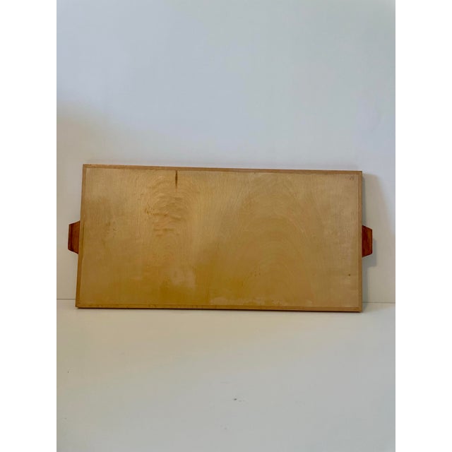 Mid 20th Century Mid 20th Century Greek Folk Art Straw Marquetry Protected Glass Serving Tray For Sale - Image 5 of 7