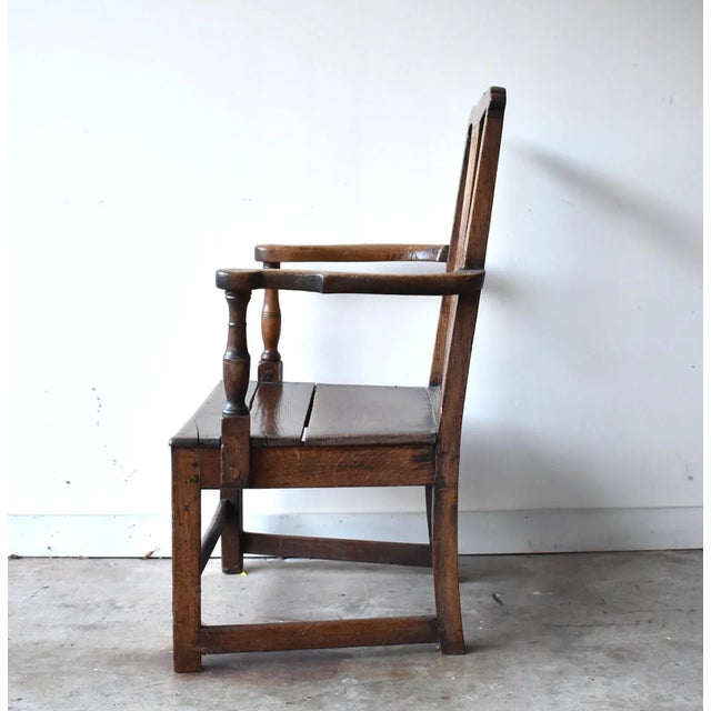 18th-Century Georgian Chippendale Oak Armchair For Sale - Image 4 of 13