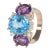 Medium GUM DROP™ Ring with Blue Topaz and Violet Amethyst and Diamonds For Sale