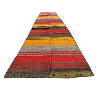 Turkish Narrow Kilim Runner Rug For Sale