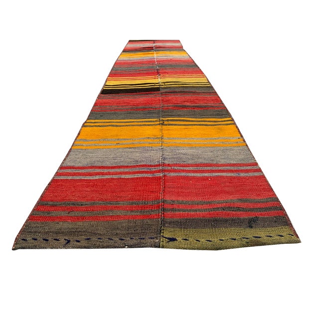 Turkish Narrow Kilim Runner Rug For Sale