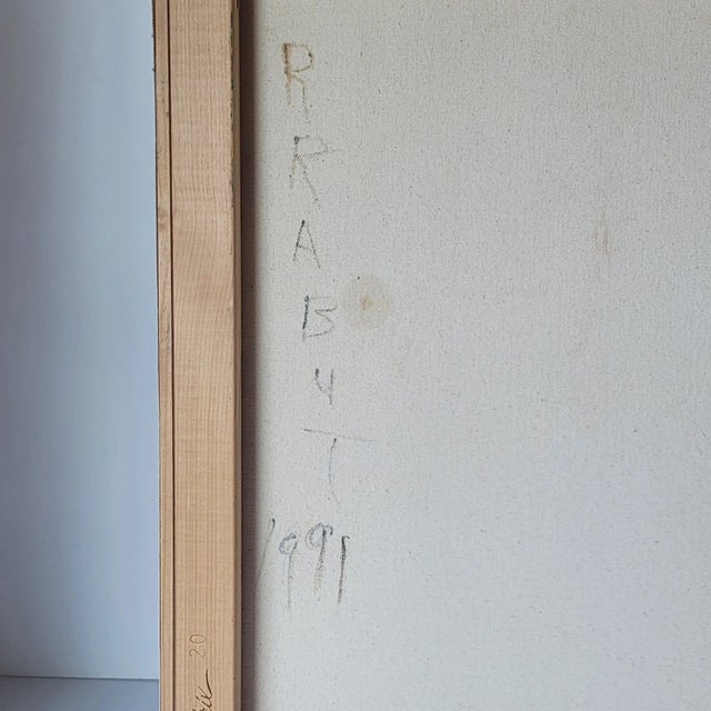 1990s Portrait Woman With Earrings 1991 Oil Painting by Rosemary Rabut For Sale - Image 5 of 6