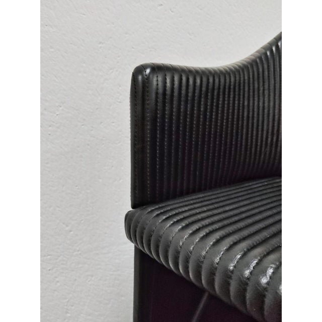 Wood Model 8552 Artona Armchairs in Leather attributed to Afra & Tobia Scarpa for Maxalto, Italy, 1985, Set of 4 For Sale - Image 7 of 16