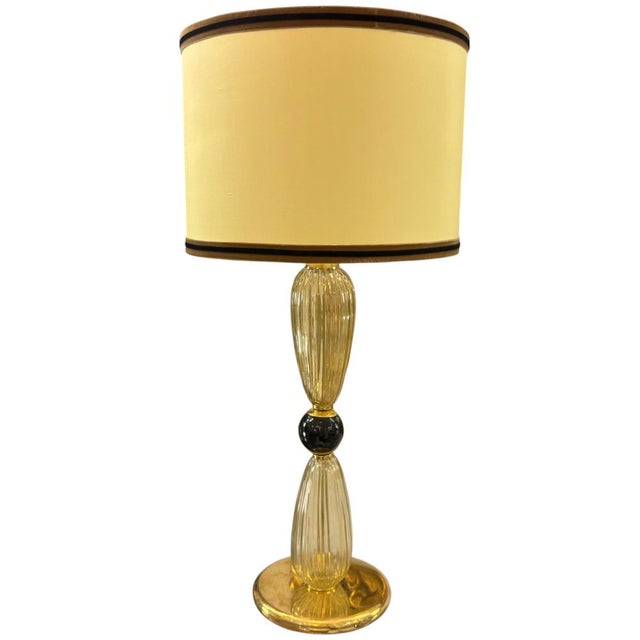 Golden Murano Glass Lamps, 1970s, Set of 2, in Flawless conditions. Designed 1970 to 1979 European Plug (up to 250V).The...