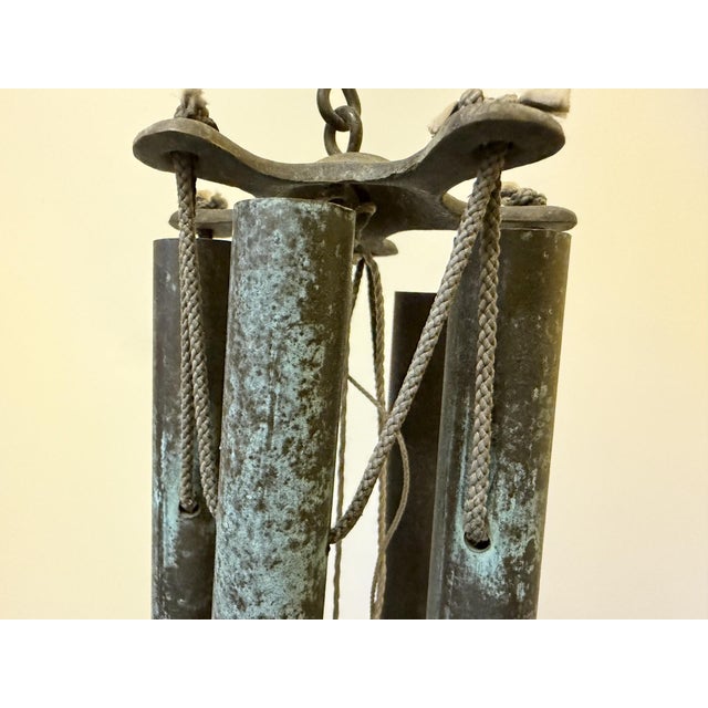 Mid-Century Modern Patinated Bronze Wind Chimes in the Style of Walter Lamb - 27" For Sale In Boston - Image 6 of 15