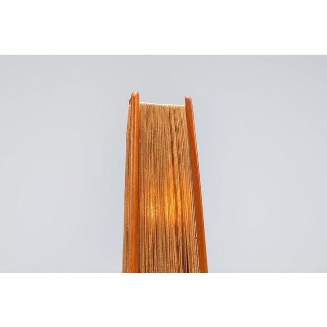 Brown Tripod Floor Lamp in Sisal and Teak from Temde, Switzerland, 1960 For Sale - Image 8 of 11