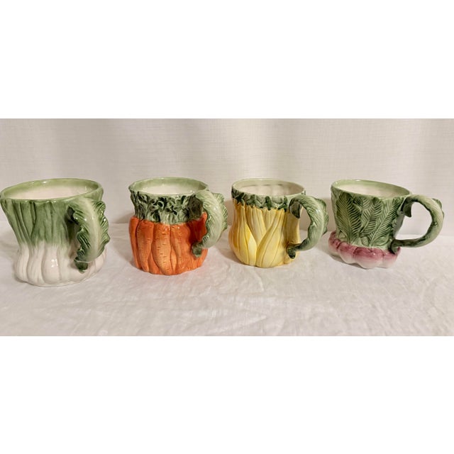 Chic Vintage 1988 Fitz and Floyd Harvest Vegetable Mugs - Set of 4 For Sale - Image 6 of 9