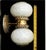Vintage Art Deco Double Wall Sconce Frosted Glass Brass Metal Floral For Sale - Image 4 of 6