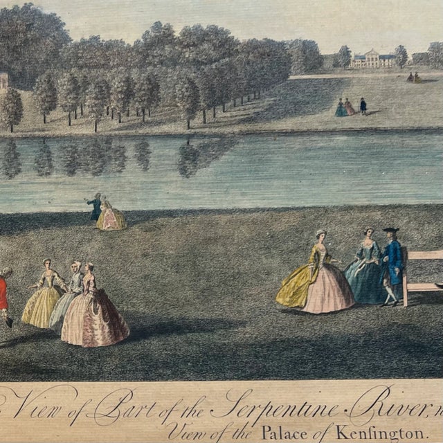 Neoclassical Engraving - Kensington Palace From the Serpentine by Tinney - Early 19th Century For Sale - Image 6 of 12