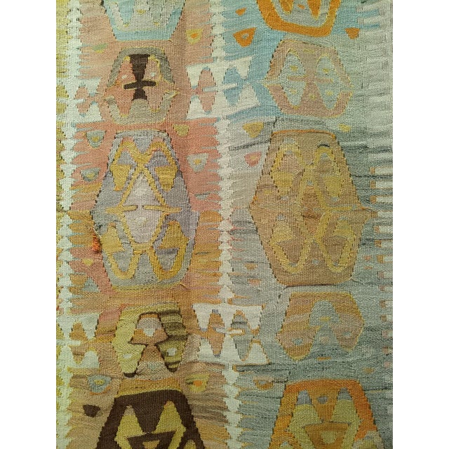Vintage Anatolian Kilim Area Rug, Hand-Woven Wool, Geometric Design, 5' x 10' For Sale - Image 10 of 14