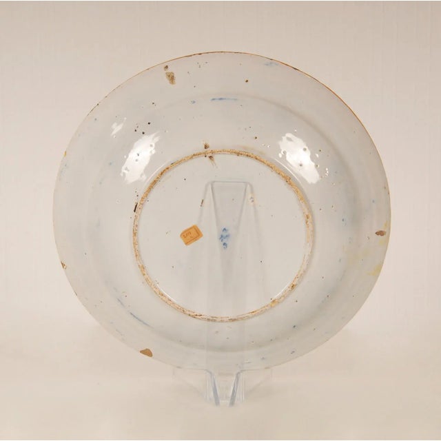 Antique Delft Plate Delftware Blue and White Neoclassical Collectors Cabinet Plate Dish For Sale - Image 6 of 13