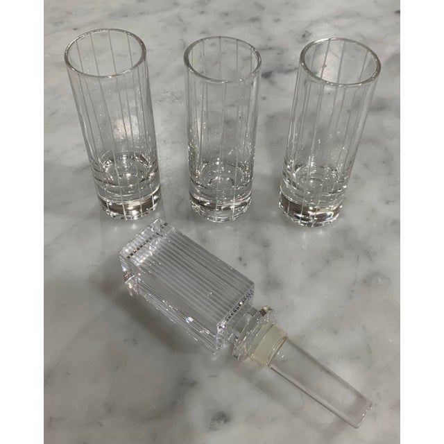 Mid-Century Modern Vintage Barware - 2 Vera Wang Crystal Bottle Stoppers & 6 Crystal Shot Glasses - Palm Beach Regency, Bar Cart Glam & Grandmillennial - See Pics! For Sale - Image 3 of 9