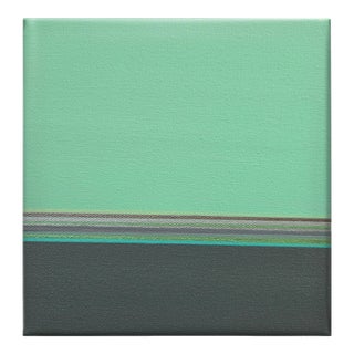 Mint Green & Gray Abstract Expressionism Acrylic Painting For Sale